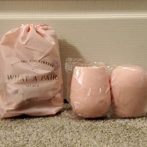 *NWT* Pink Odeme Stemless Silicone Wine Glasses